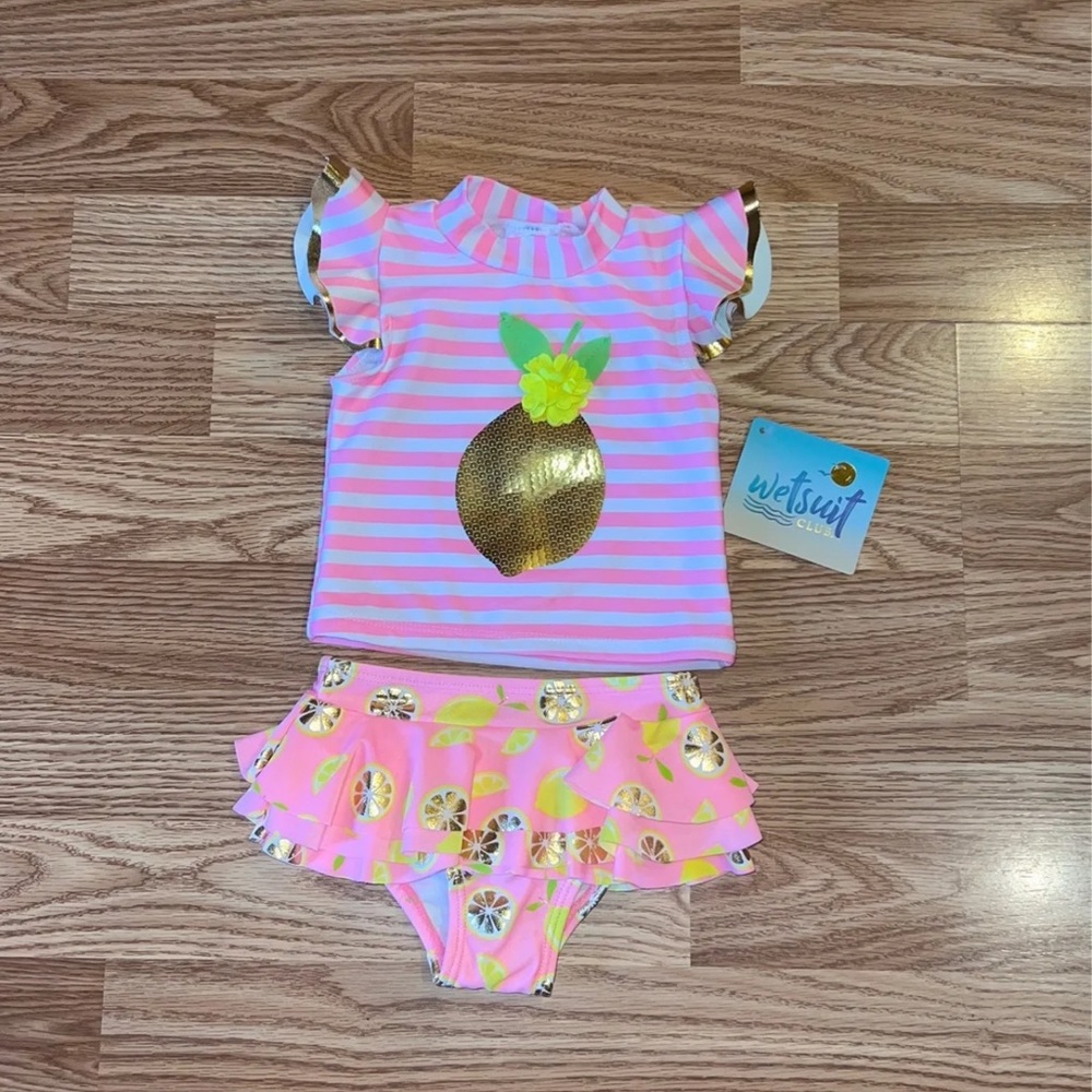 Baby Girl Swimsuit- lemon - rash guard